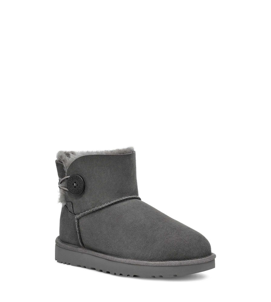 Kobieta UGG Botki klasyczne | Mini Bailey Button II Szary